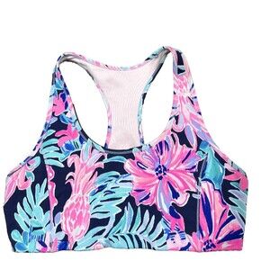 Lilly Pulitzer Women's Luxletic Sports Bra Multicolor Tropical Floral Sz Large
